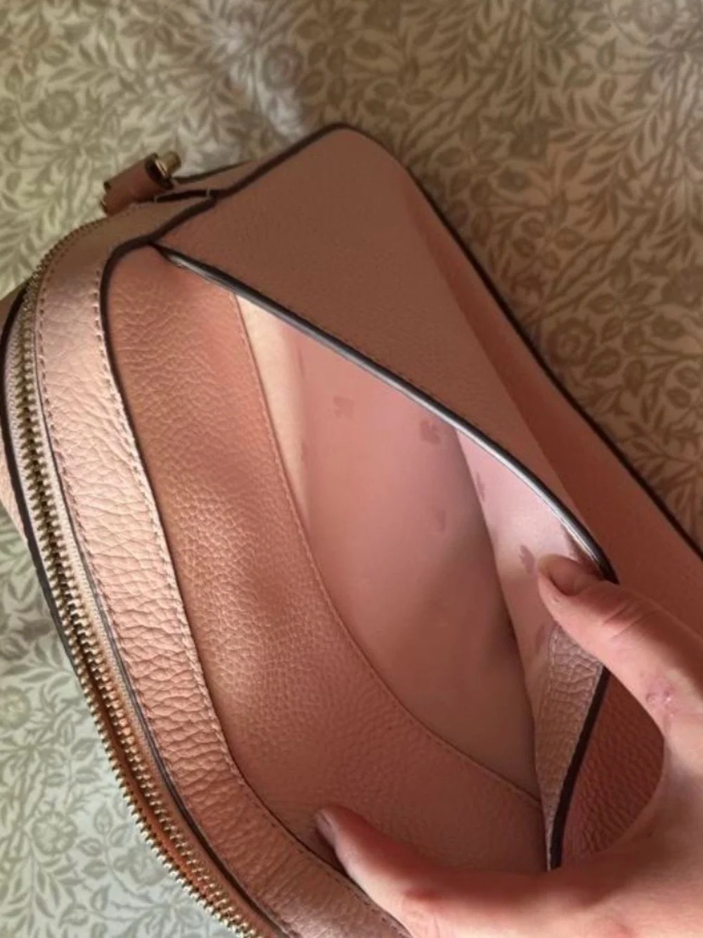 kate spade Pink Pebbled Leather Crossbody Camera Bag